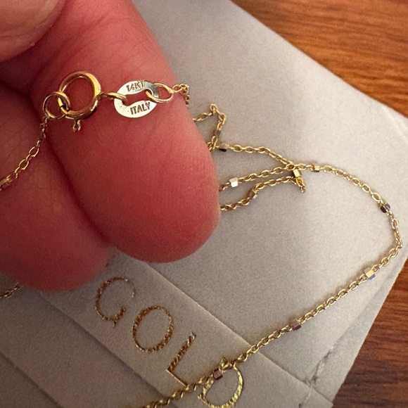 BABYGOLD 14k YG~WG *Sparkle* Chain Necklace - Picture 5 of 6